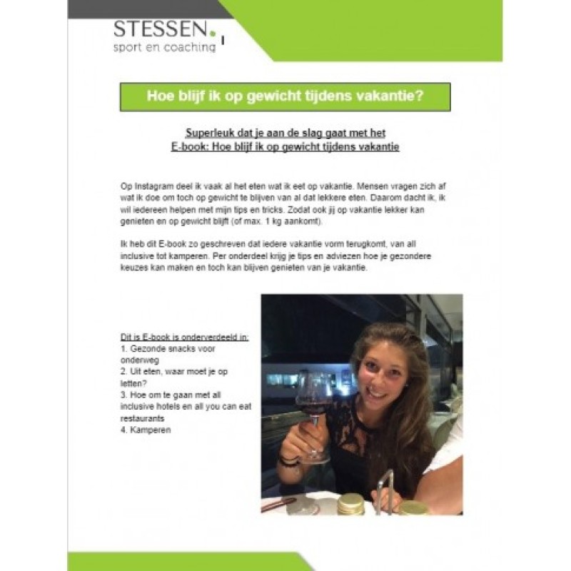 E-Book: Hoe blijf ik op gewicht tijdens vakantie